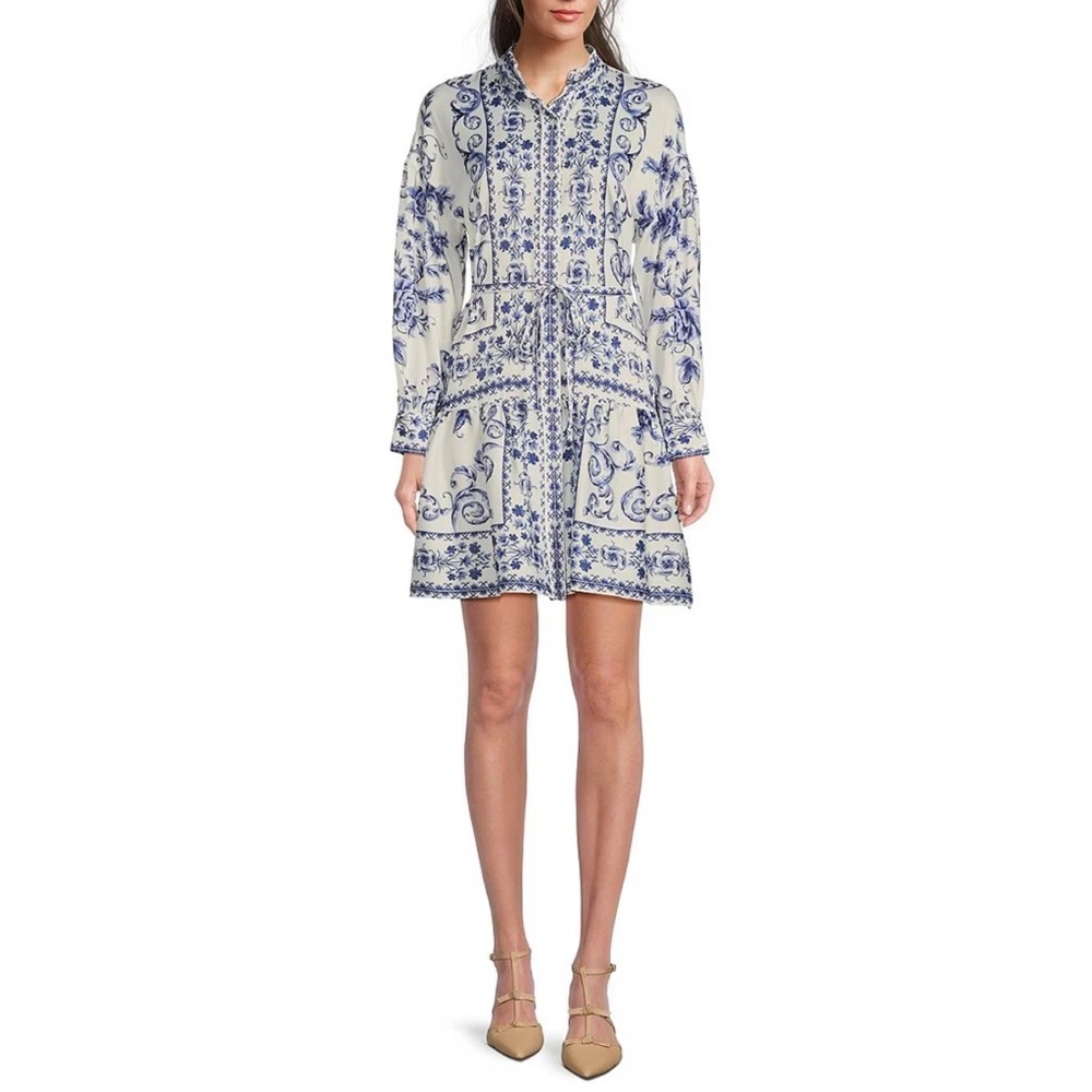 Alex Marie
Wren Blue Scroll Button Front A-Line Dress